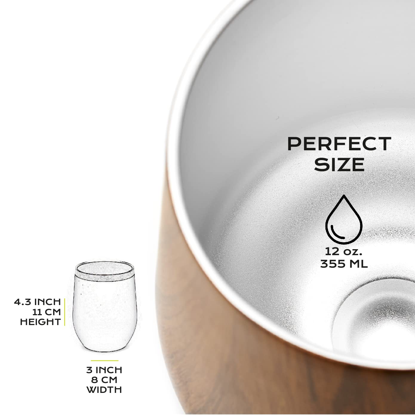 Stainless steel 12 oz mate set with BPA-free lid