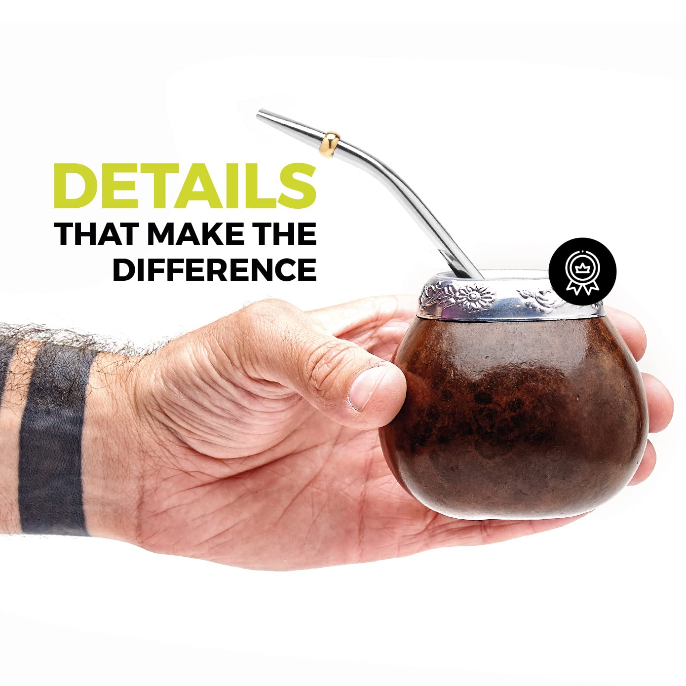 Cleaning brush for yerba mate gourd and bombilla