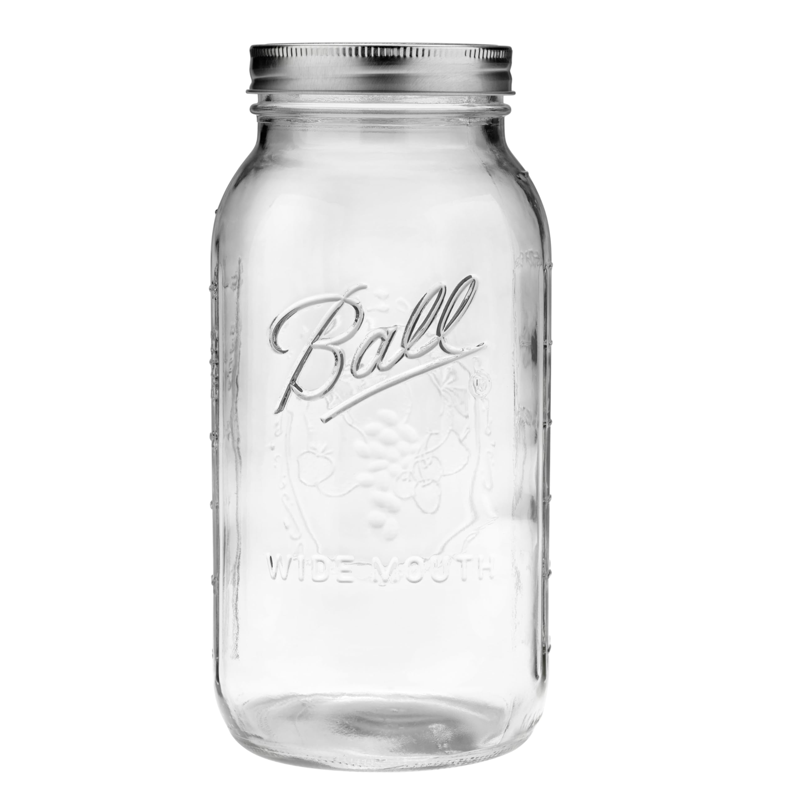 Two wide mouth half gallon mason jars with lids