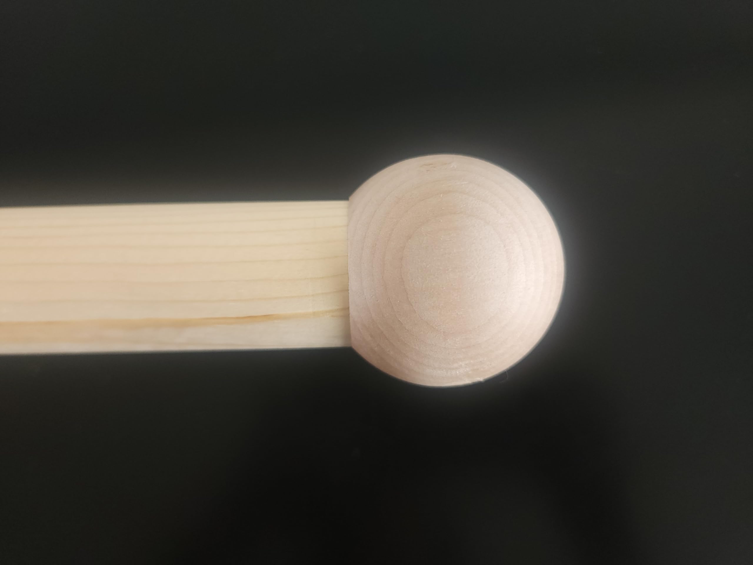 Unfinished wooden ball cap end set of 2 for 1-1/4 inch dowel