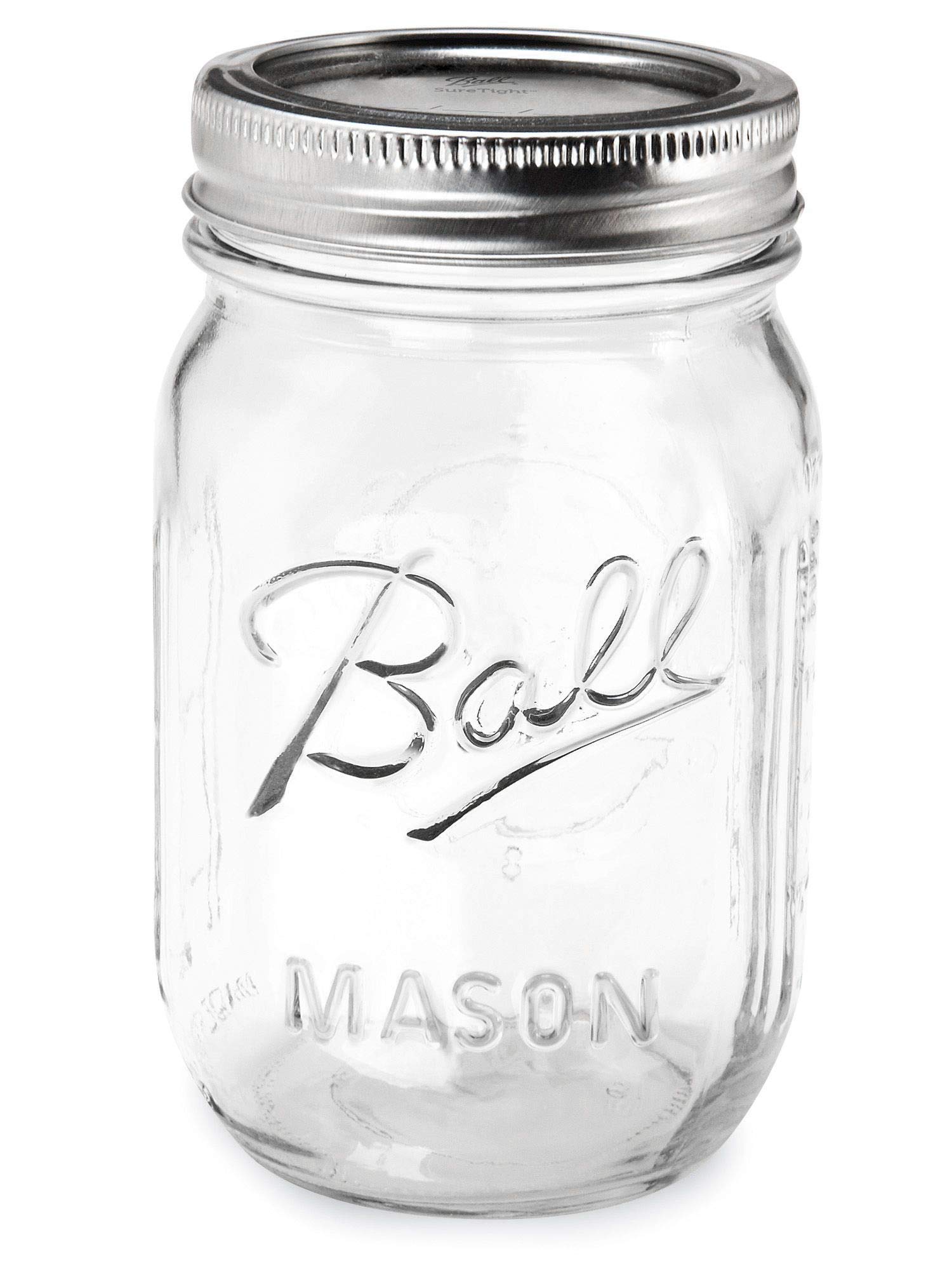 Regular mouth mason jar with lids and bands by Ball