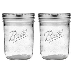 Ball wide mouth pint mason jars 16oz 2-pack with lids and bands