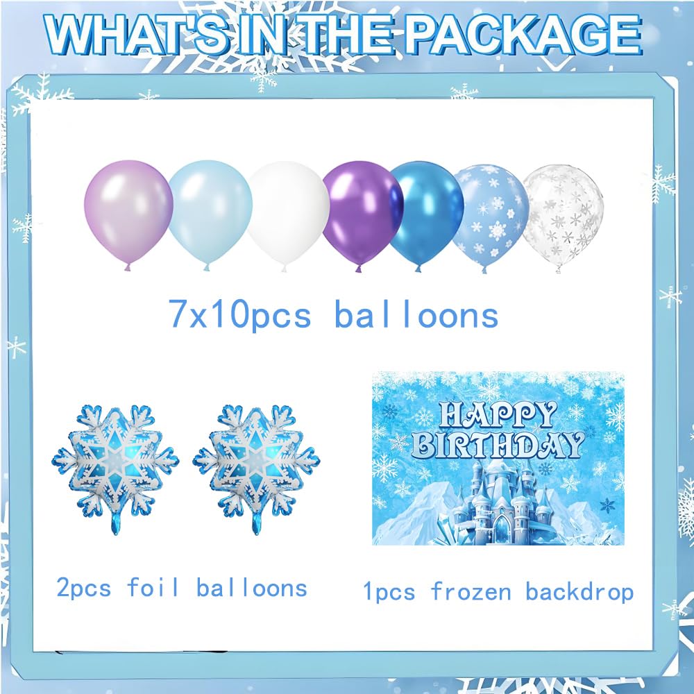 Snowflake foil balloon and latex balloons for Frozen party