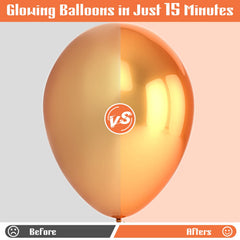 Latex balloons showing high gloss finish after spray