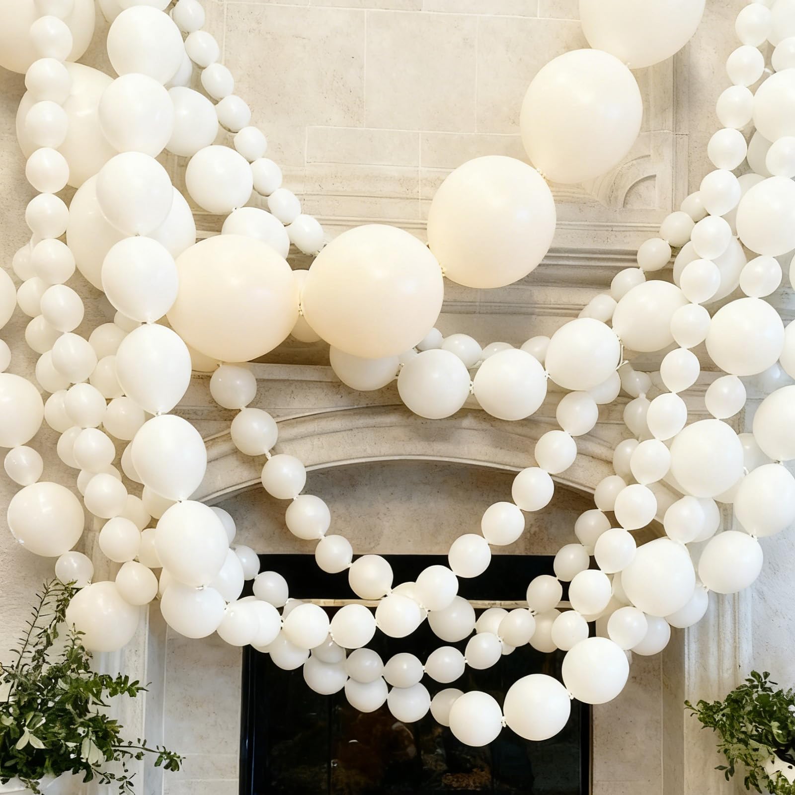 balloon wall arch setup using linking balloons