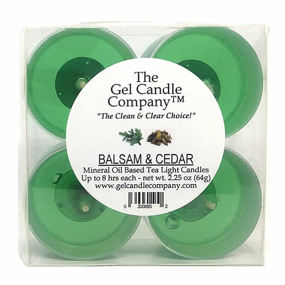 Balsam and Cedar tea lights 4 pack mineral oil based