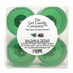 Balsam and Cedar tea lights 4 pack mineral oil based