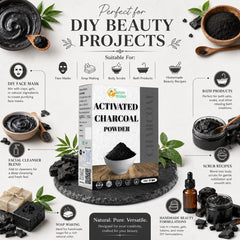 Activated charcoal powder ideal for baking and smoothies
