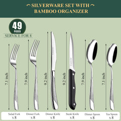 Bamboo drawer organizer for Csoravist silverware set