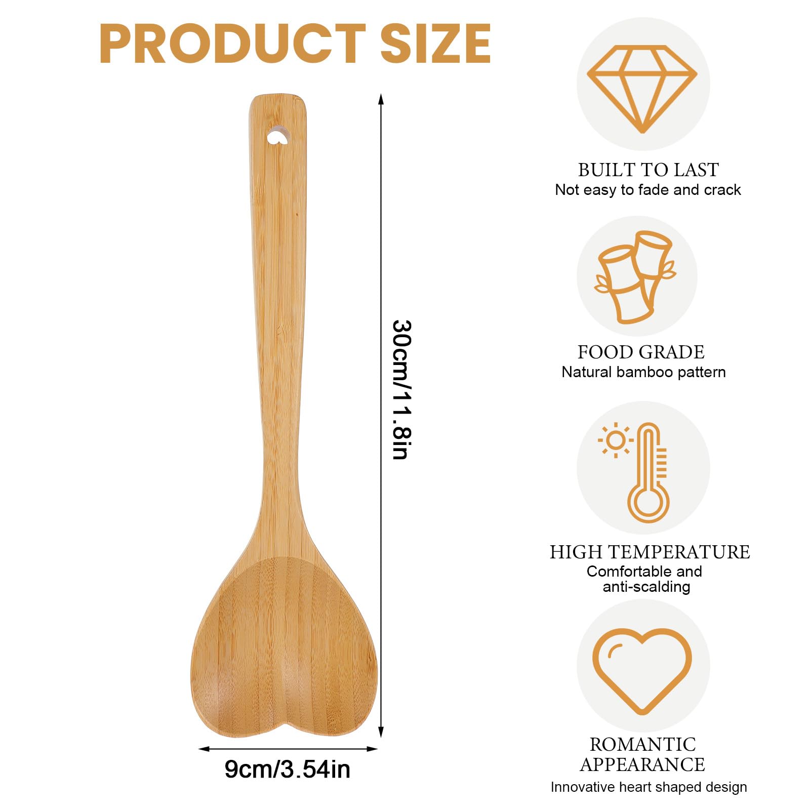Heart shaped bamboo spoon for kitchen decor and gifting