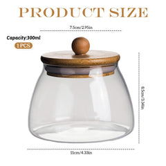 clear glass canister bamboo lid kitchen storage