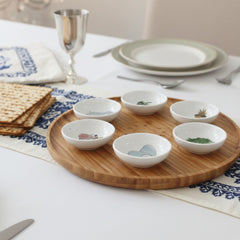 Bamboo wood Seder Plate 13 inch diameter