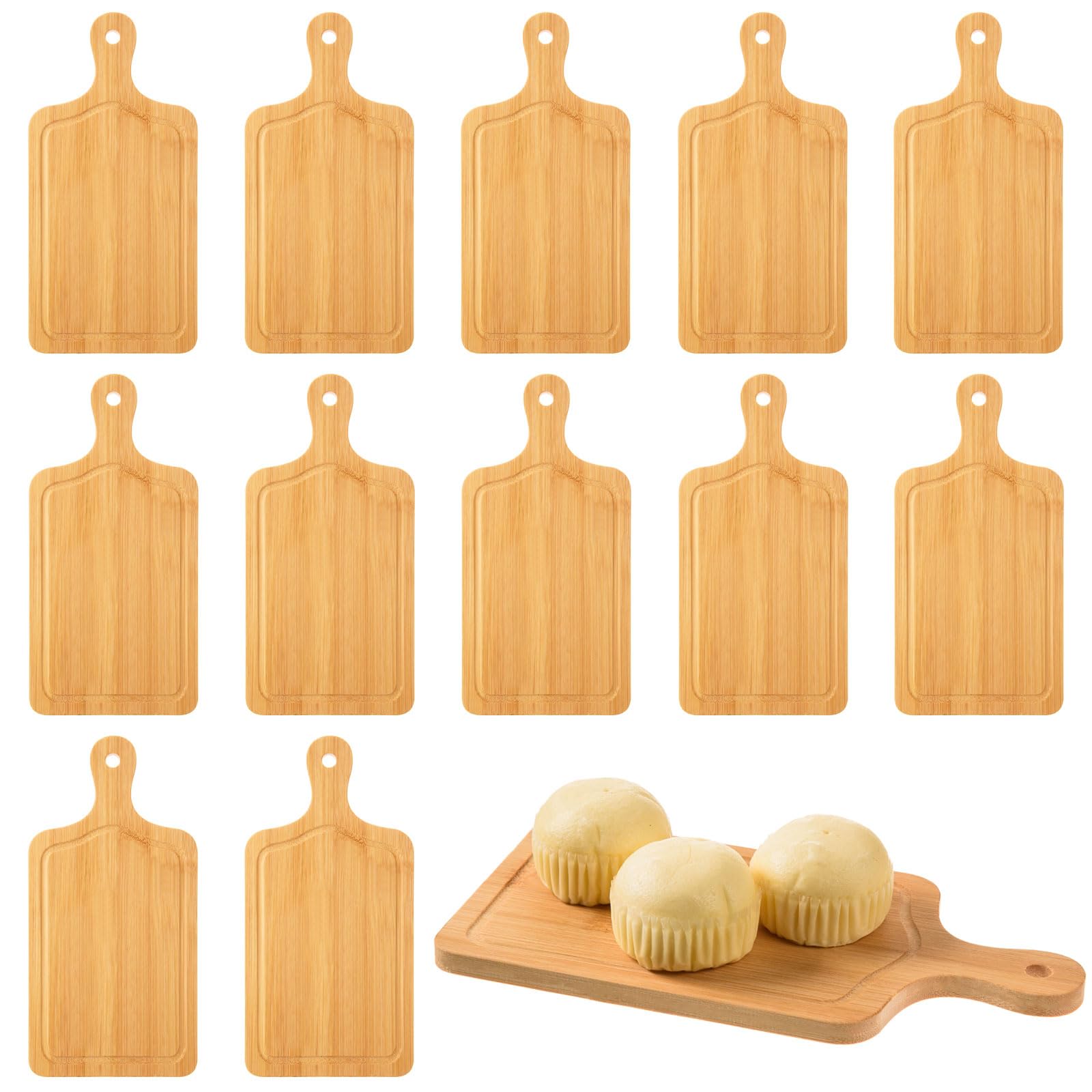 12 piece bamboo square cheese boards set