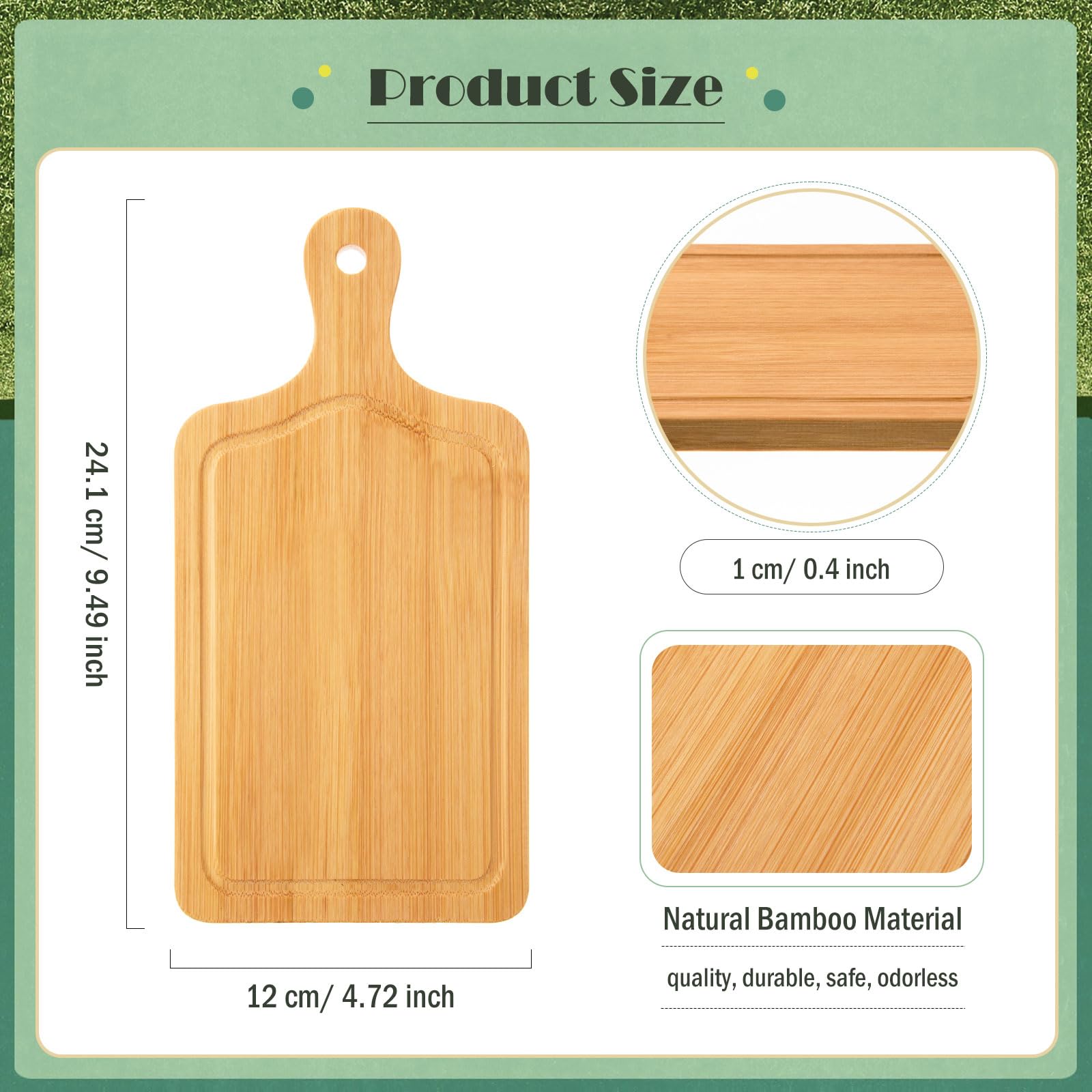 bamboo square cutting board for serving