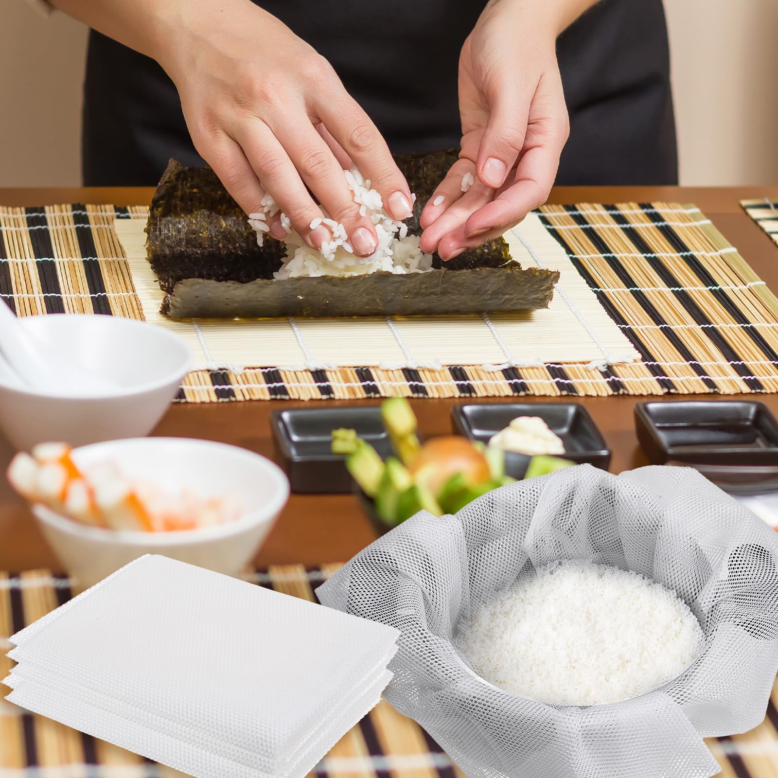 Rice Net Napkin for bamboo steamer mat cloth