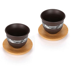 round saucer shaped bamboo coasters