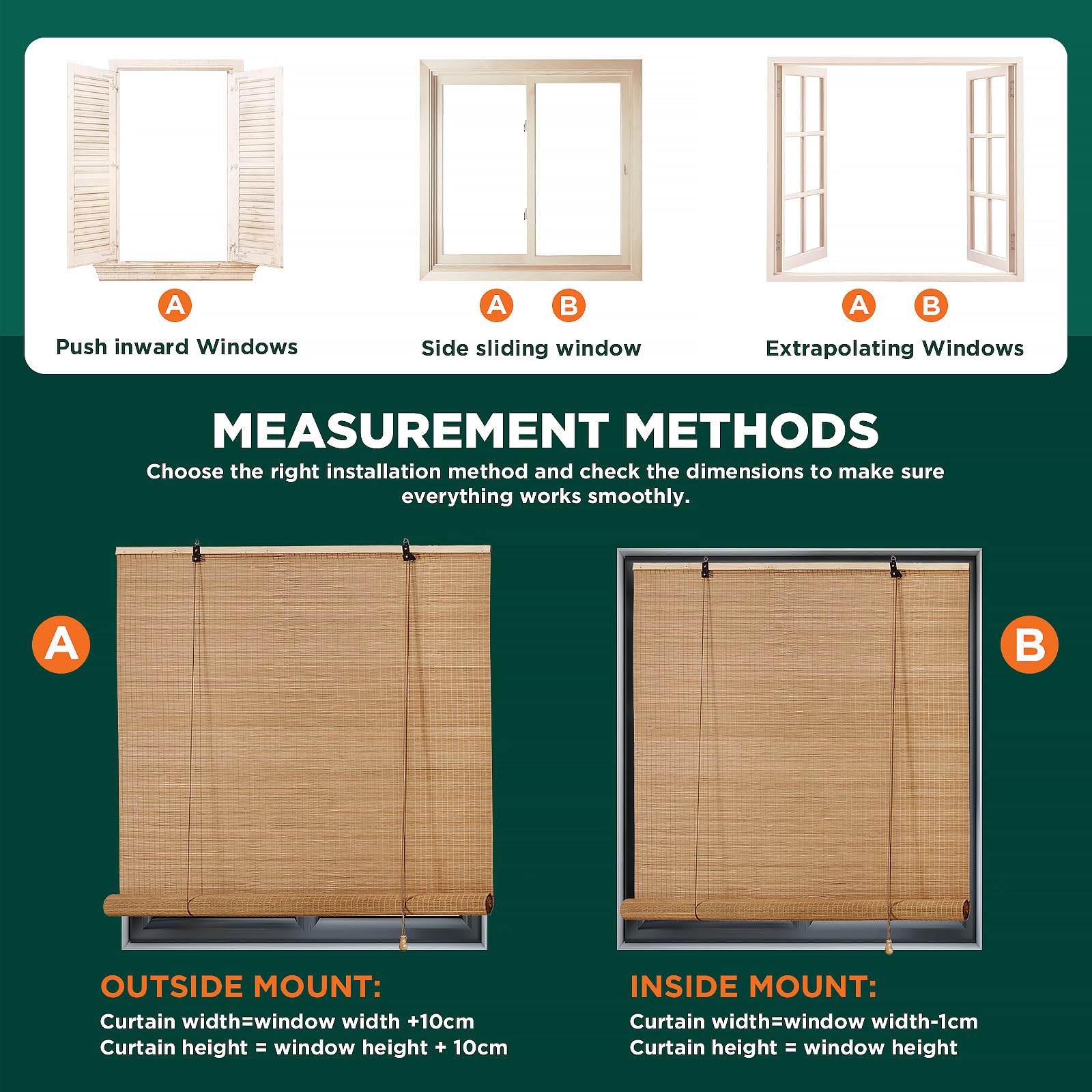 Bamboo window shades suitable for living rooms by BAYUE