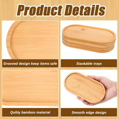 Wood color bamboo serving trays for kitchen and snacks
