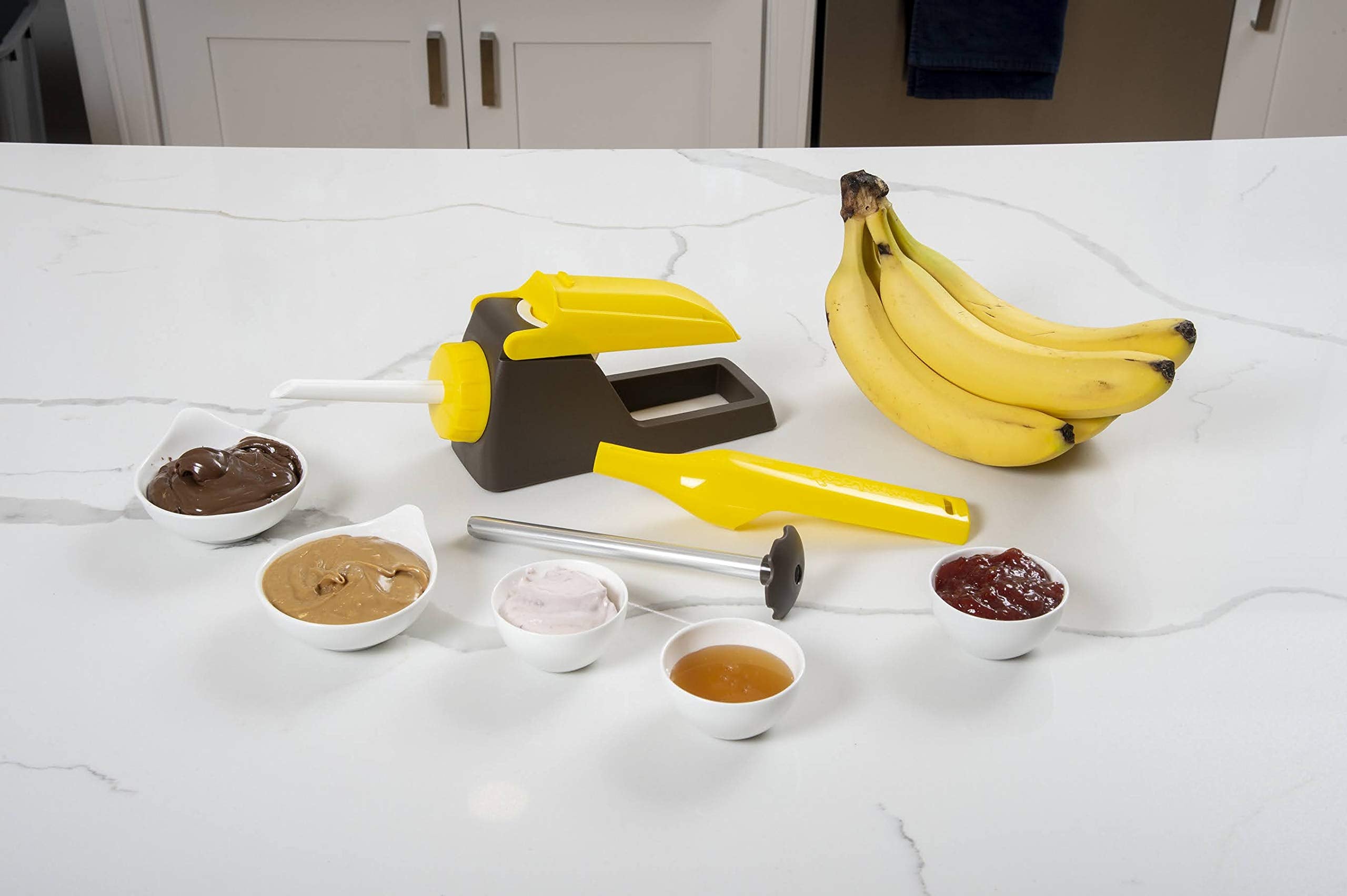 Banana Loca toppings filled banana example