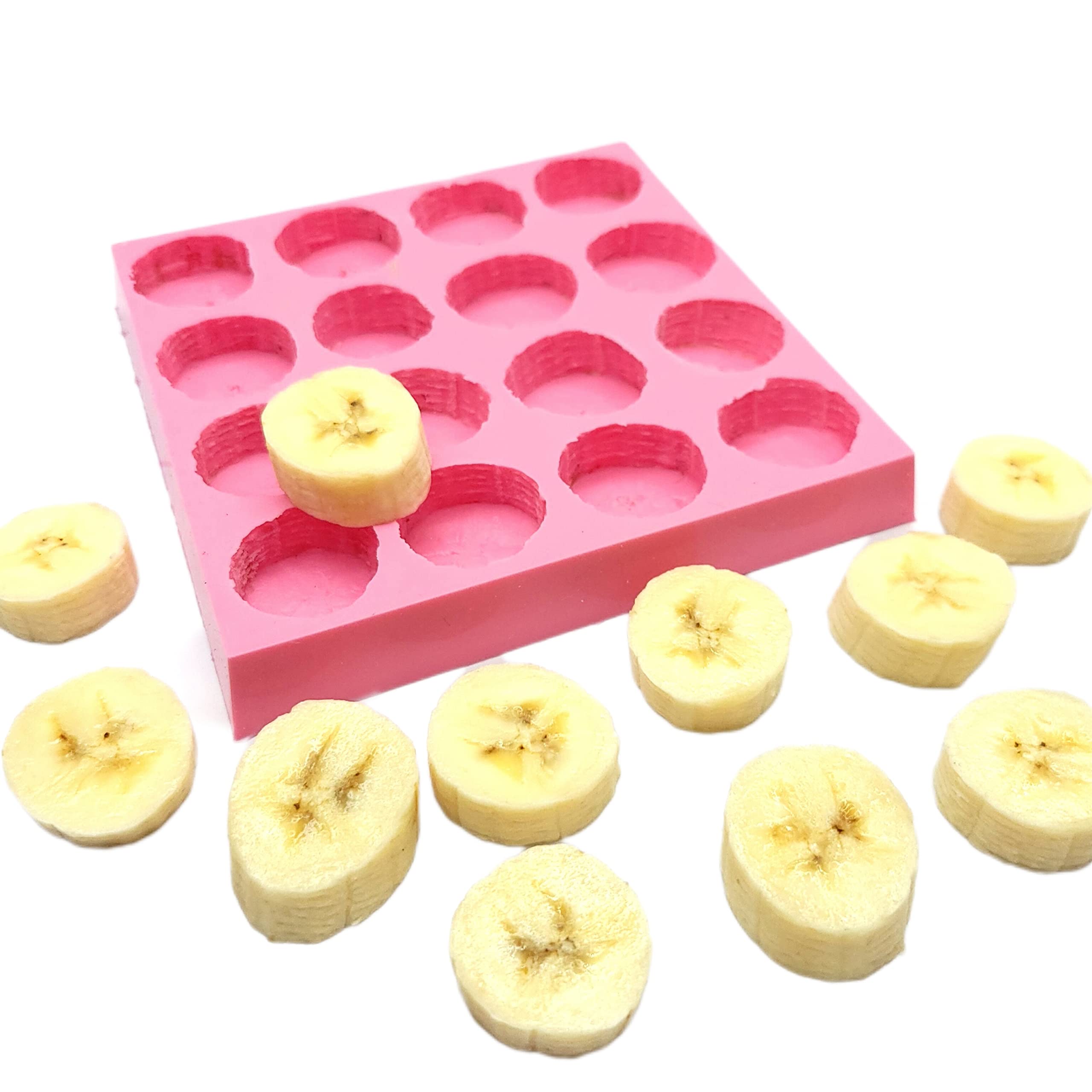 NC074 banana slices silicone mold 16 cavities