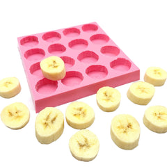NC074 banana slices silicone mold 16 cavities