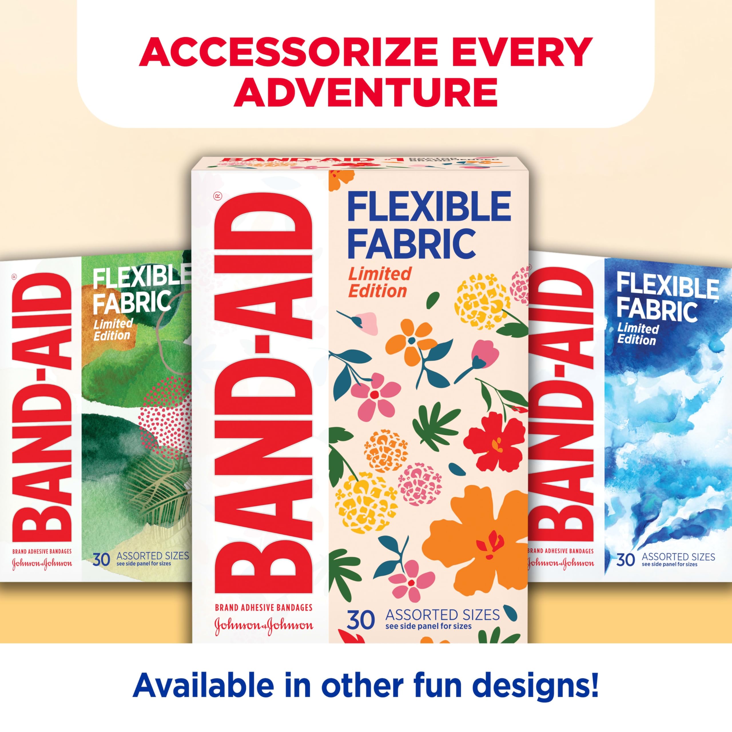 Assorted sizes include 1x3 3/4x3 and 5/8x2-1/4 bandages