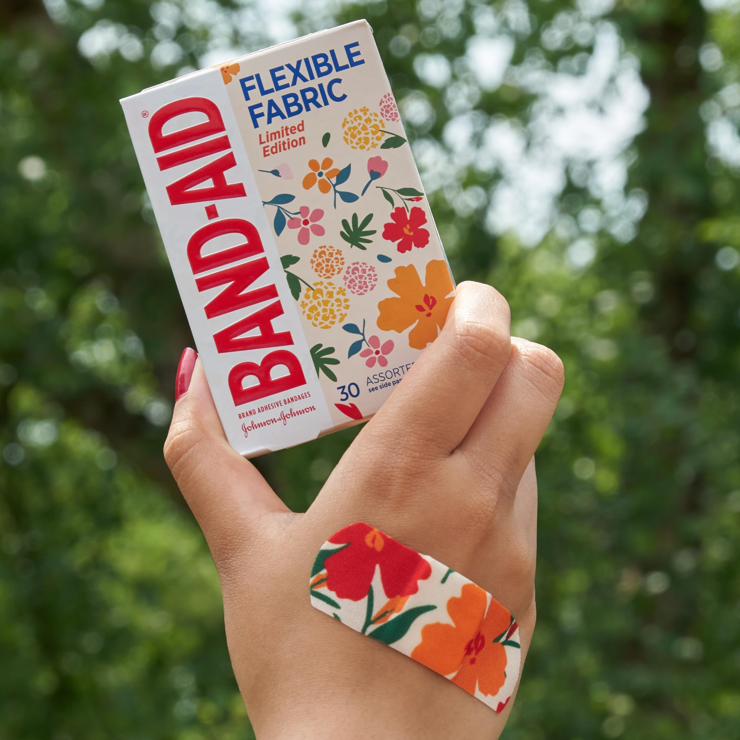 Sterile fabric adhesive bandages suitable for 24 hour wear