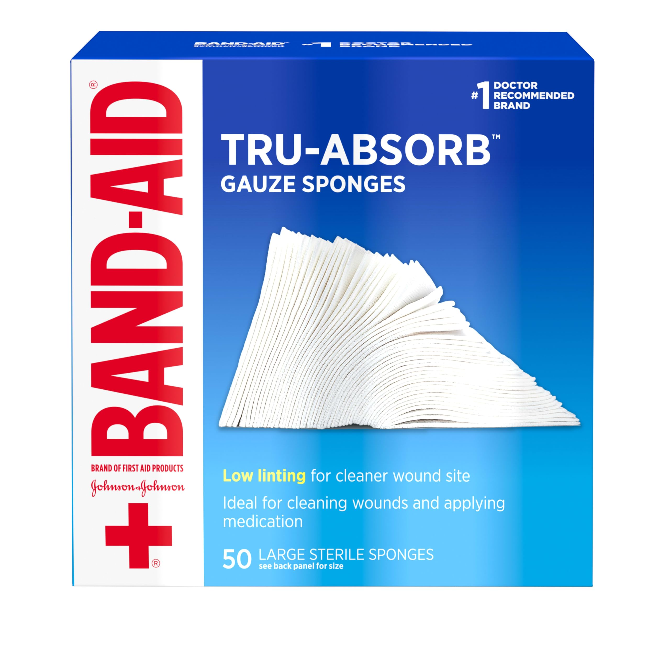 BAND-AID Brand Tru-Absorb Gauze Sponges 4x4 large sterile pack