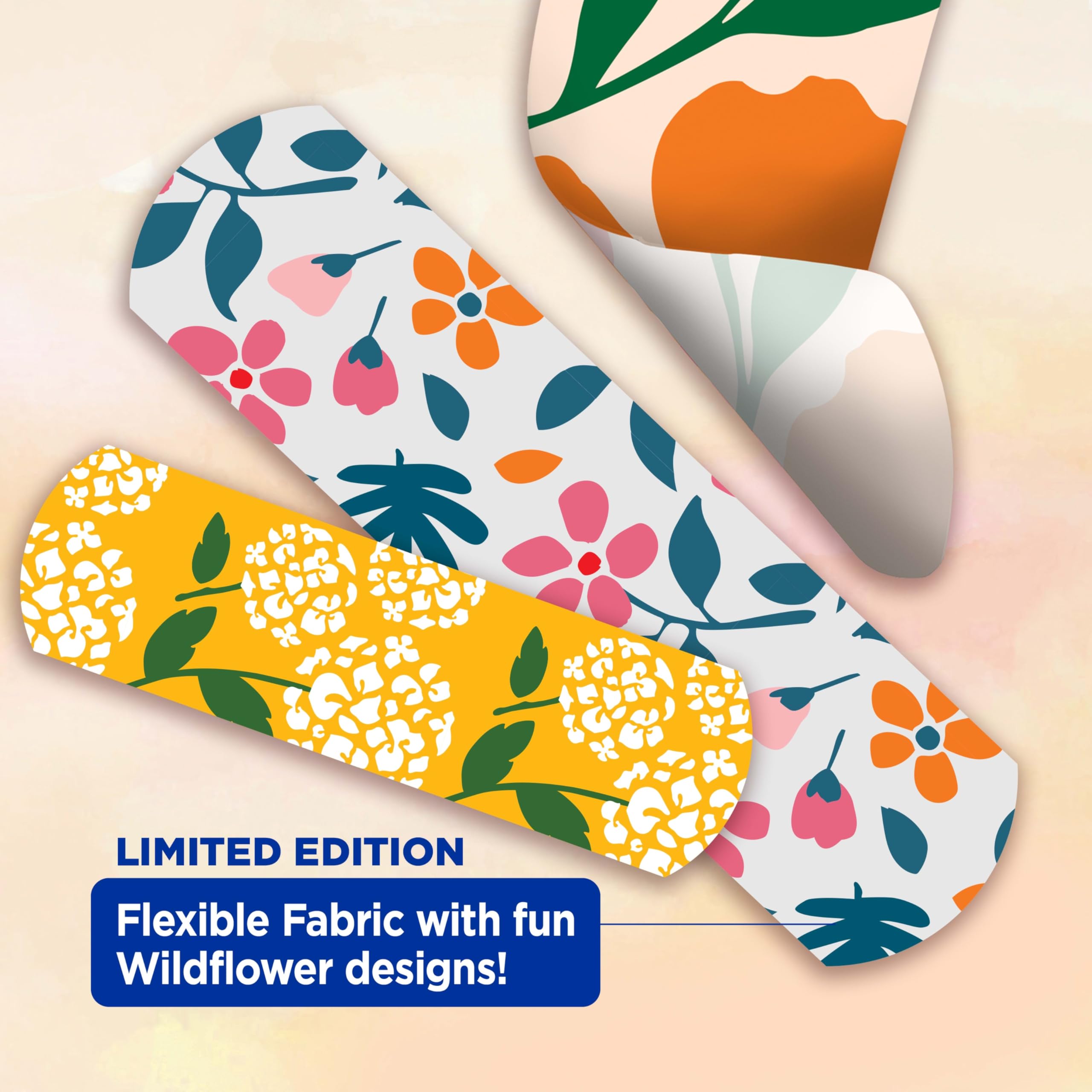 Memory Weave fabric bandages with Wildflower design