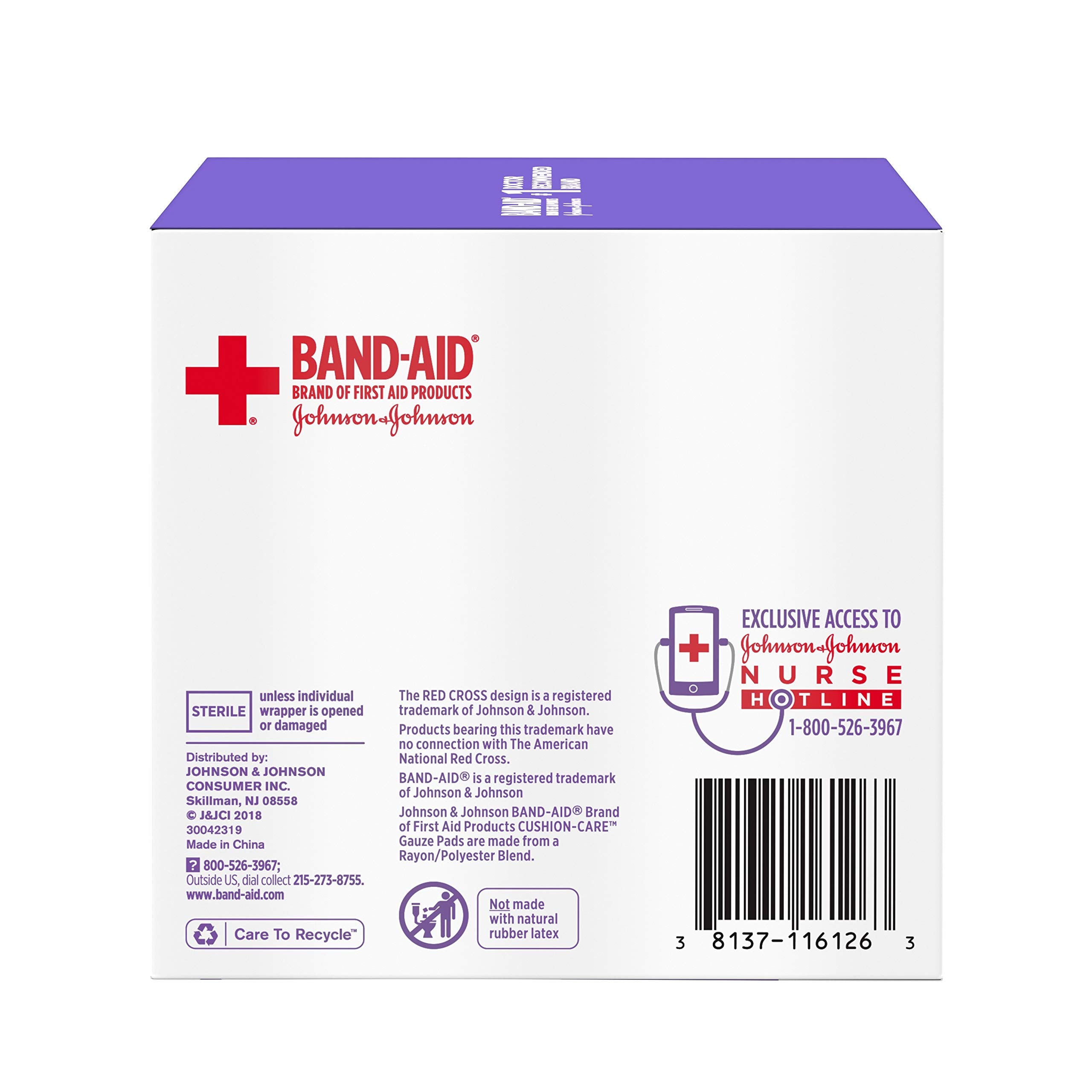 BAND-AID brand first aid gauze pad packaging