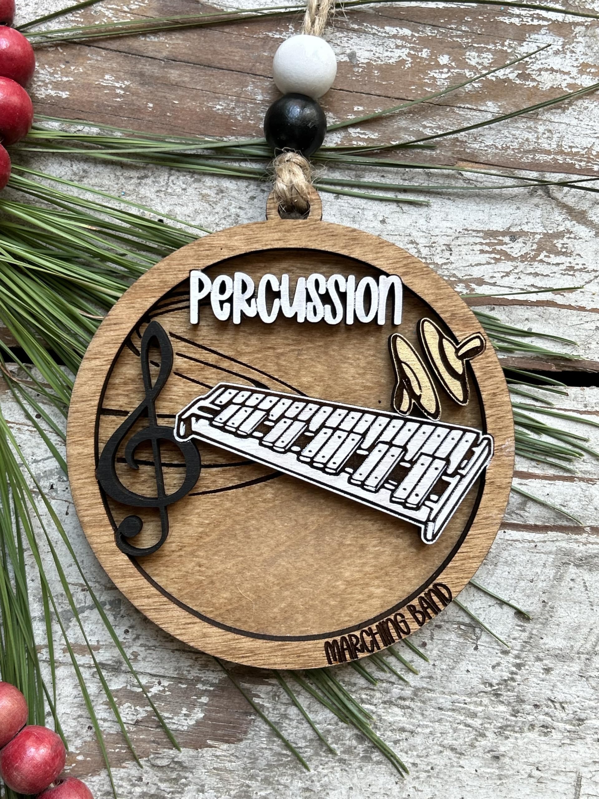 Band director gift ornament suitable for percussion players