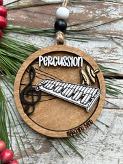 Band director gift ornament suitable for percussion players