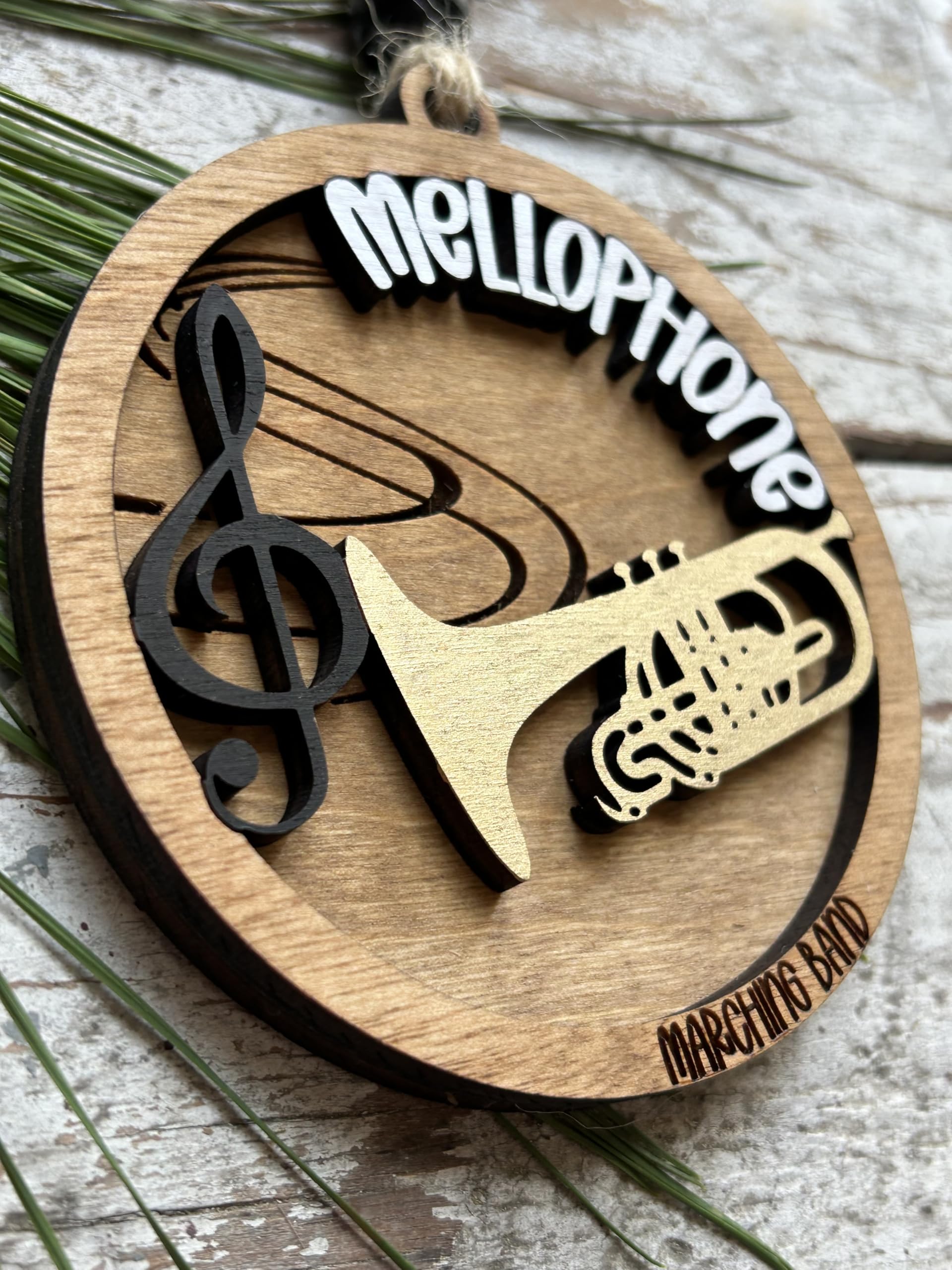 Gift for mellophone players and band directors ornament