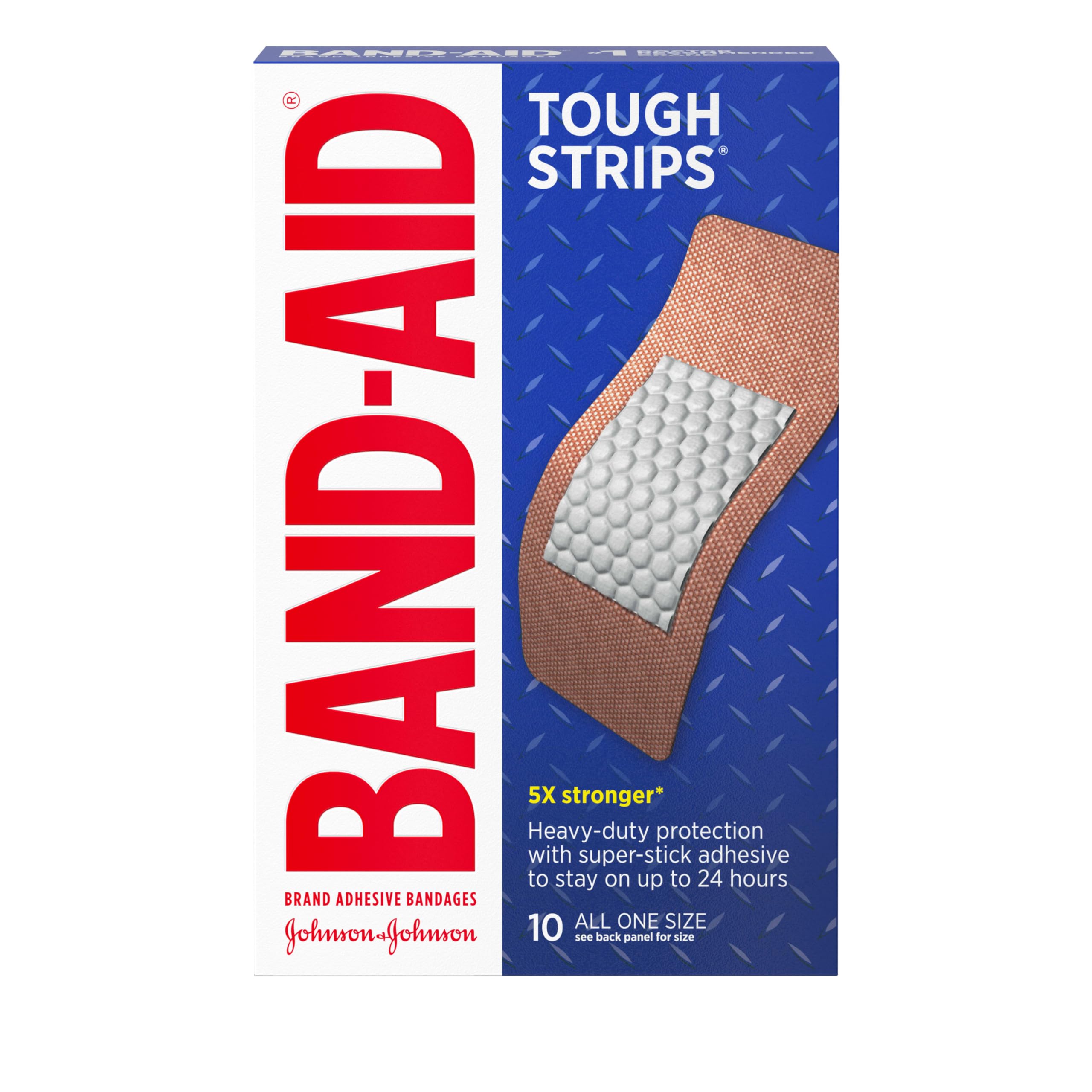 BAND-AID Brand Tough Strips Extra Large bandages box