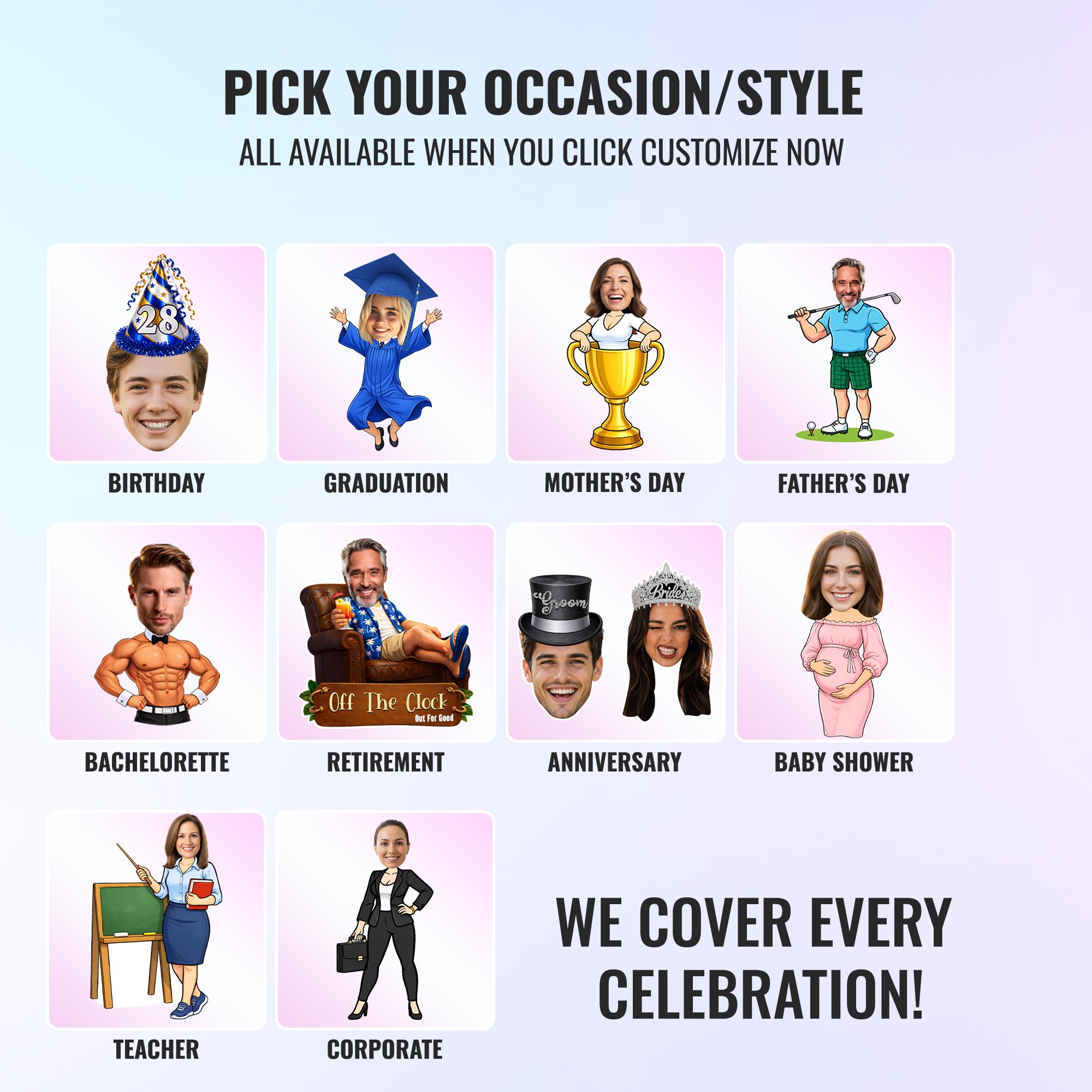 Uploaded photo banner part of Bleu Reign party decorations