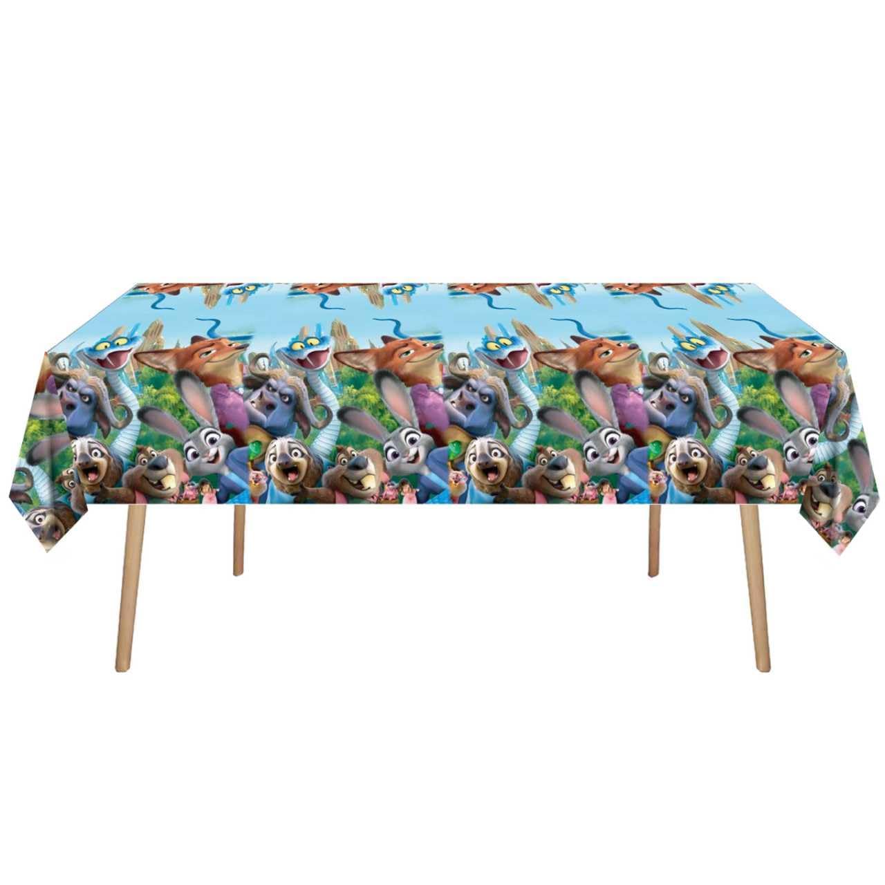 Zootopia banner and napkins display for birthday party