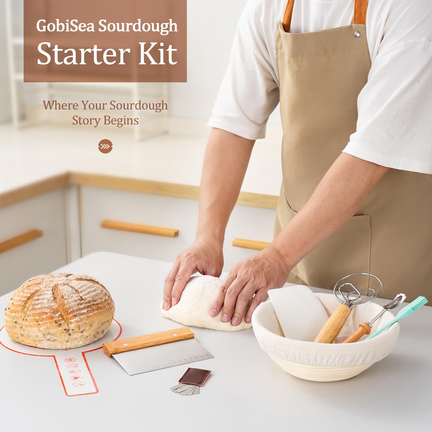 GobiSea complete sourdough starter kit packaging and tools