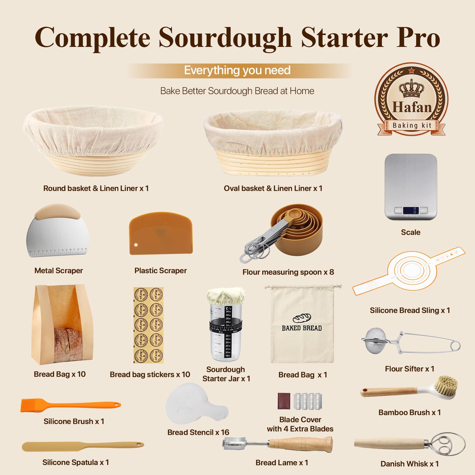 9-inch round banneton bread proofing basket