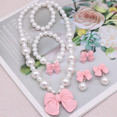 BaobaoJoy sparkling bow ring pink for little girls