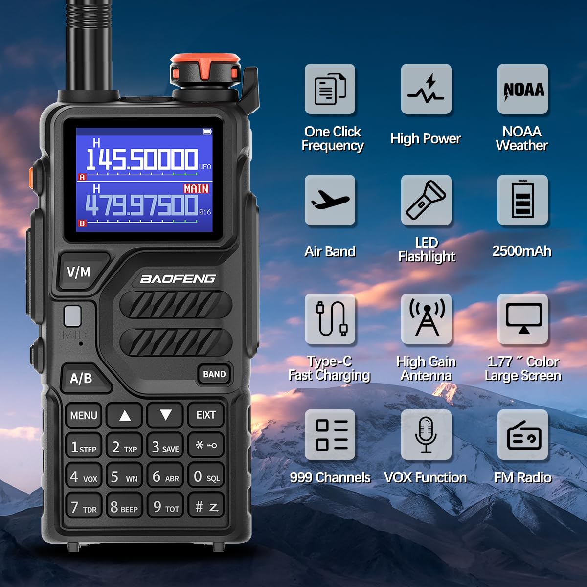 NOAA weather channels on BAOFENG K5PLUS