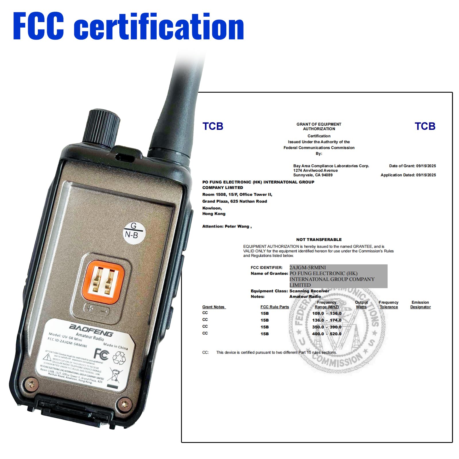 Baofeng UV-5R Mini compact survival radio kit