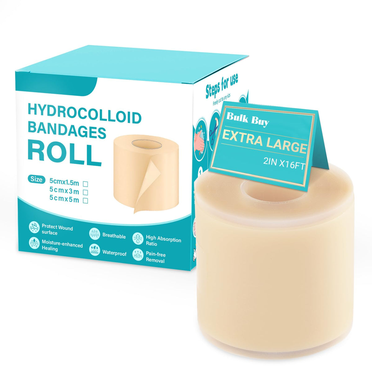 Baojia hydrocolloid roll 2in 16ft self-adhesive packaging
