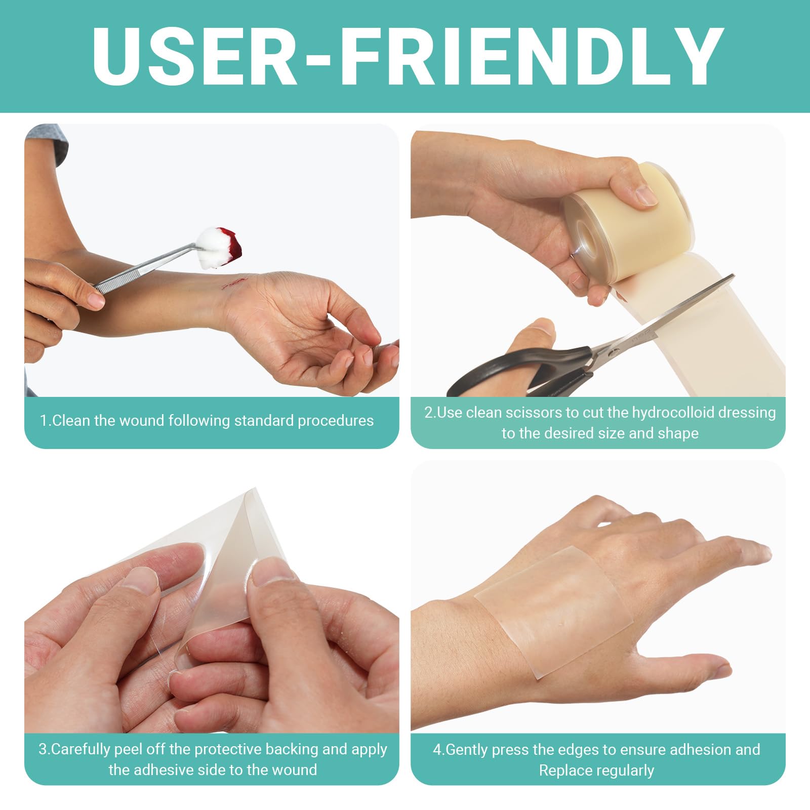 Hydrocolloid dressing for acne post-surgical recovery and cosmetic wounds