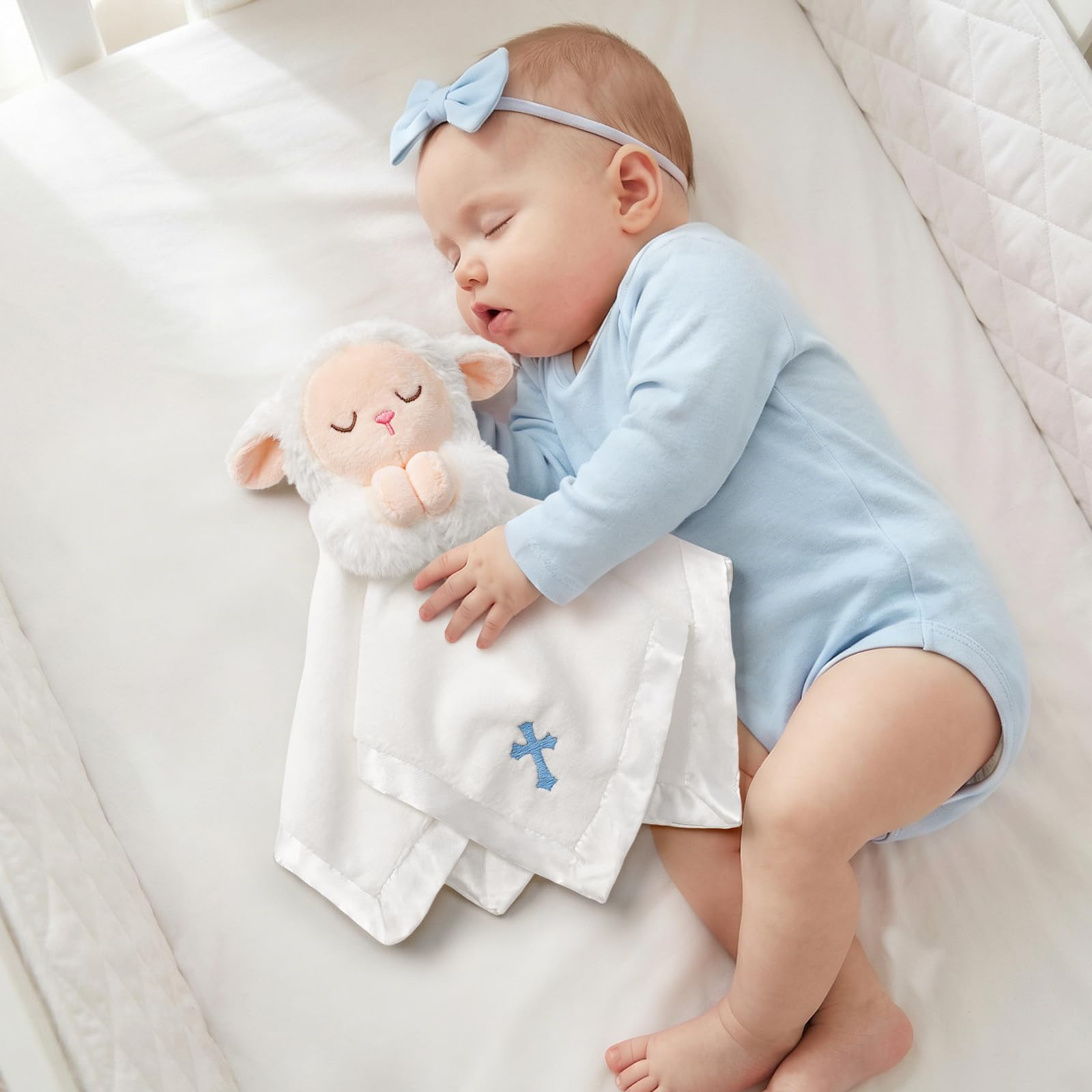40x28 baptism blanket with prayer motif for infants