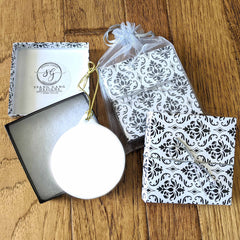 Gift box ready baptism ornament with ribbon