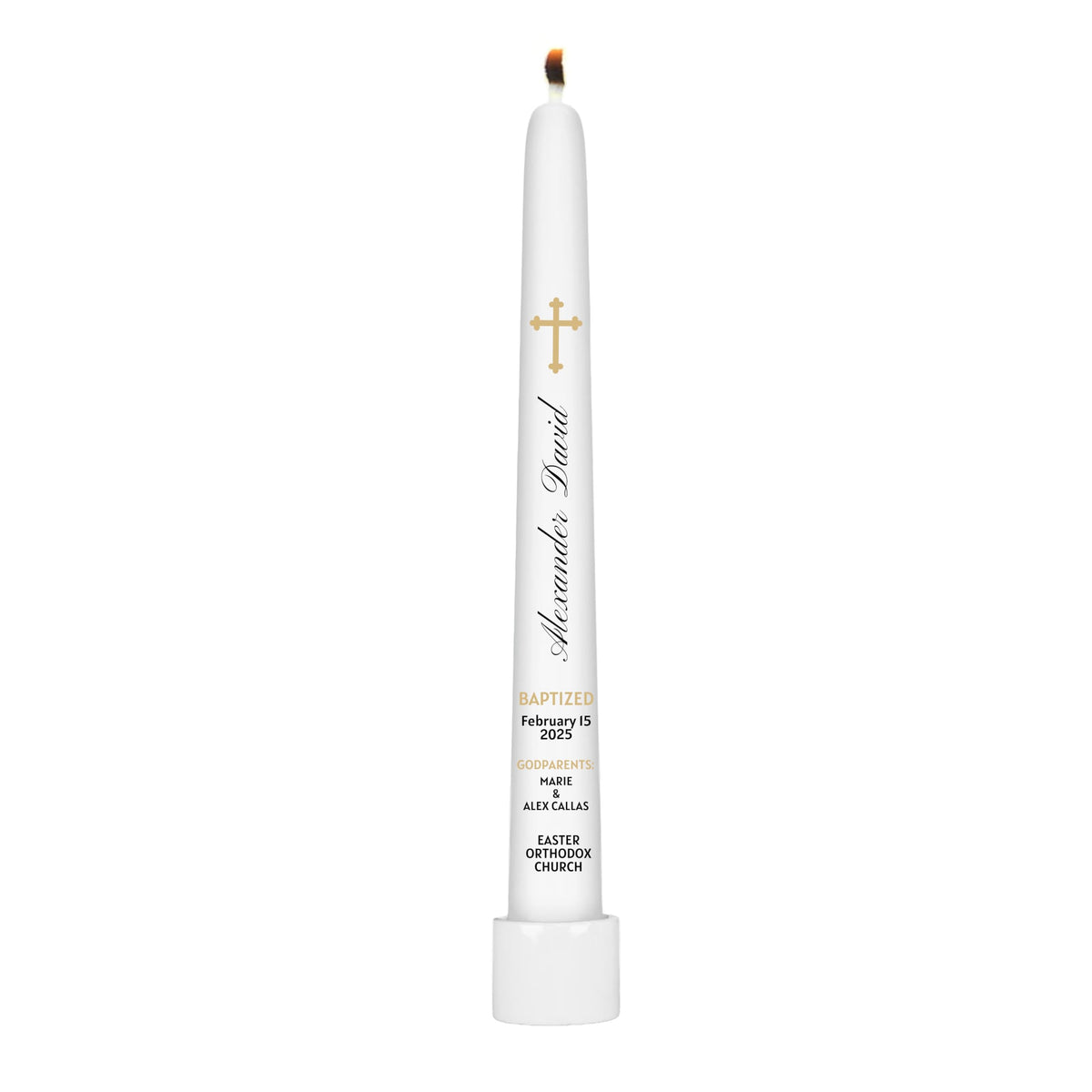 Ten inch orthodox baptism taper candle