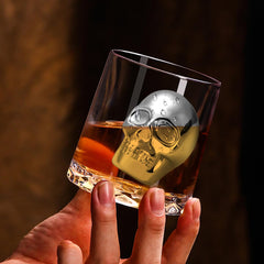 Set of 2 skull head whisky stones ready for freezer