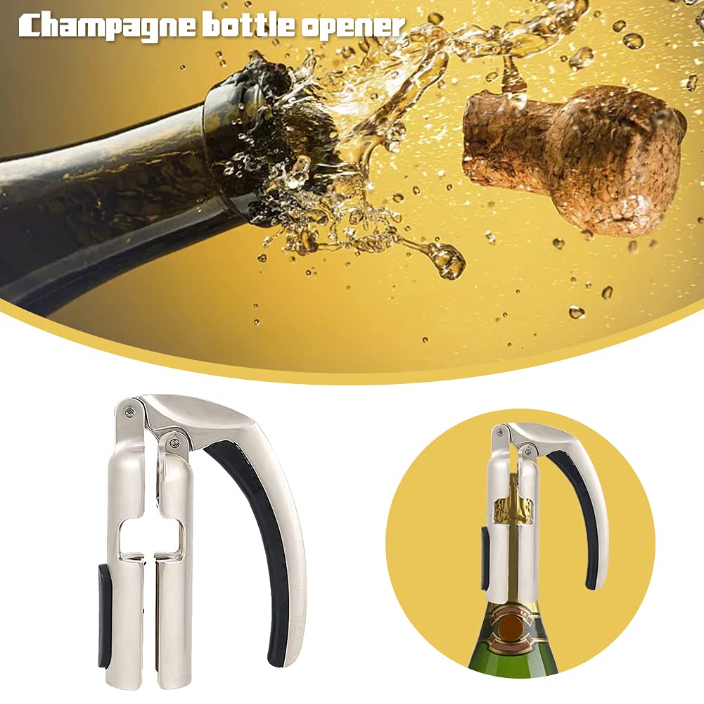 Ergonomic champagne opener with easy-grip handles