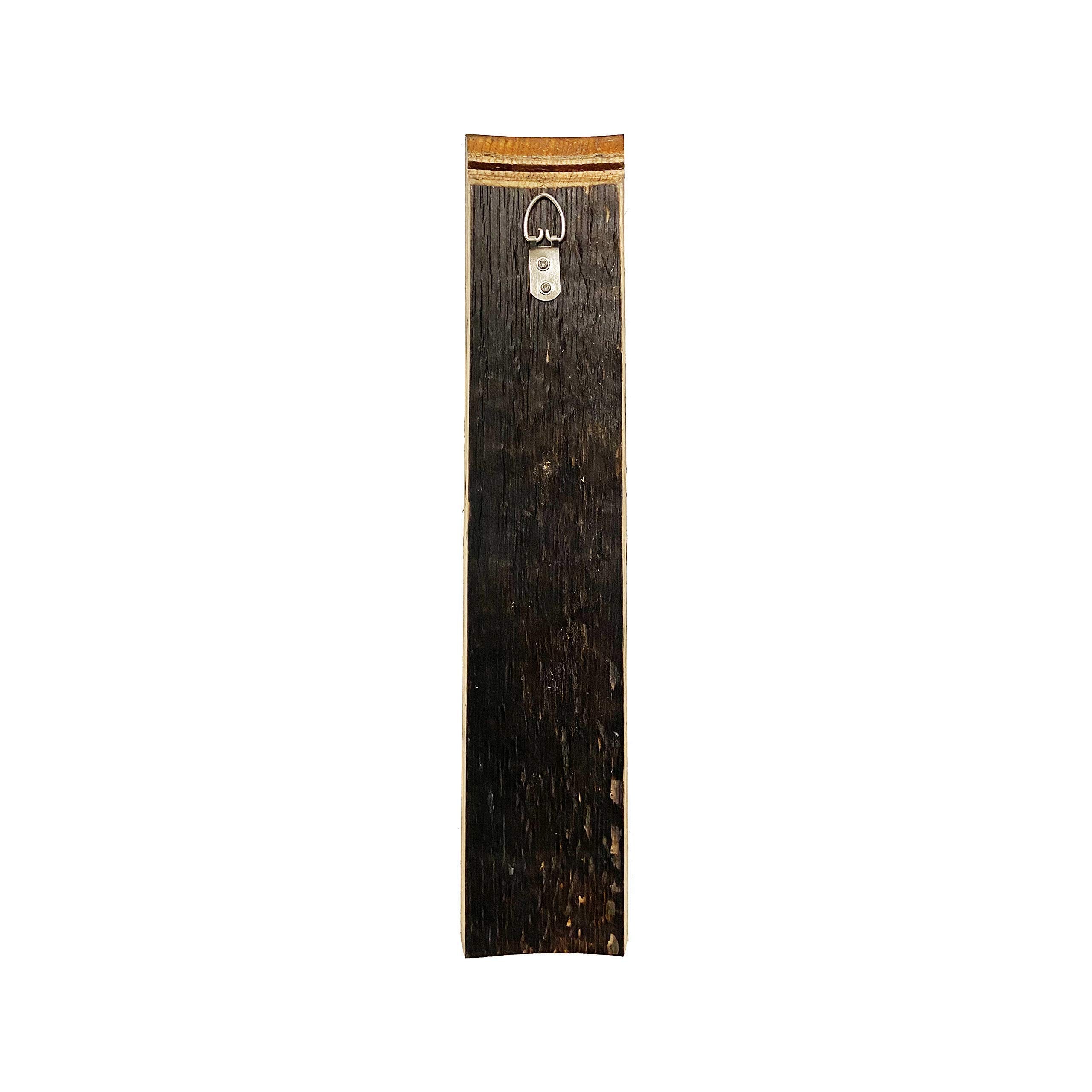Unique bar decor sign created from reclaimed oak bourbon stave