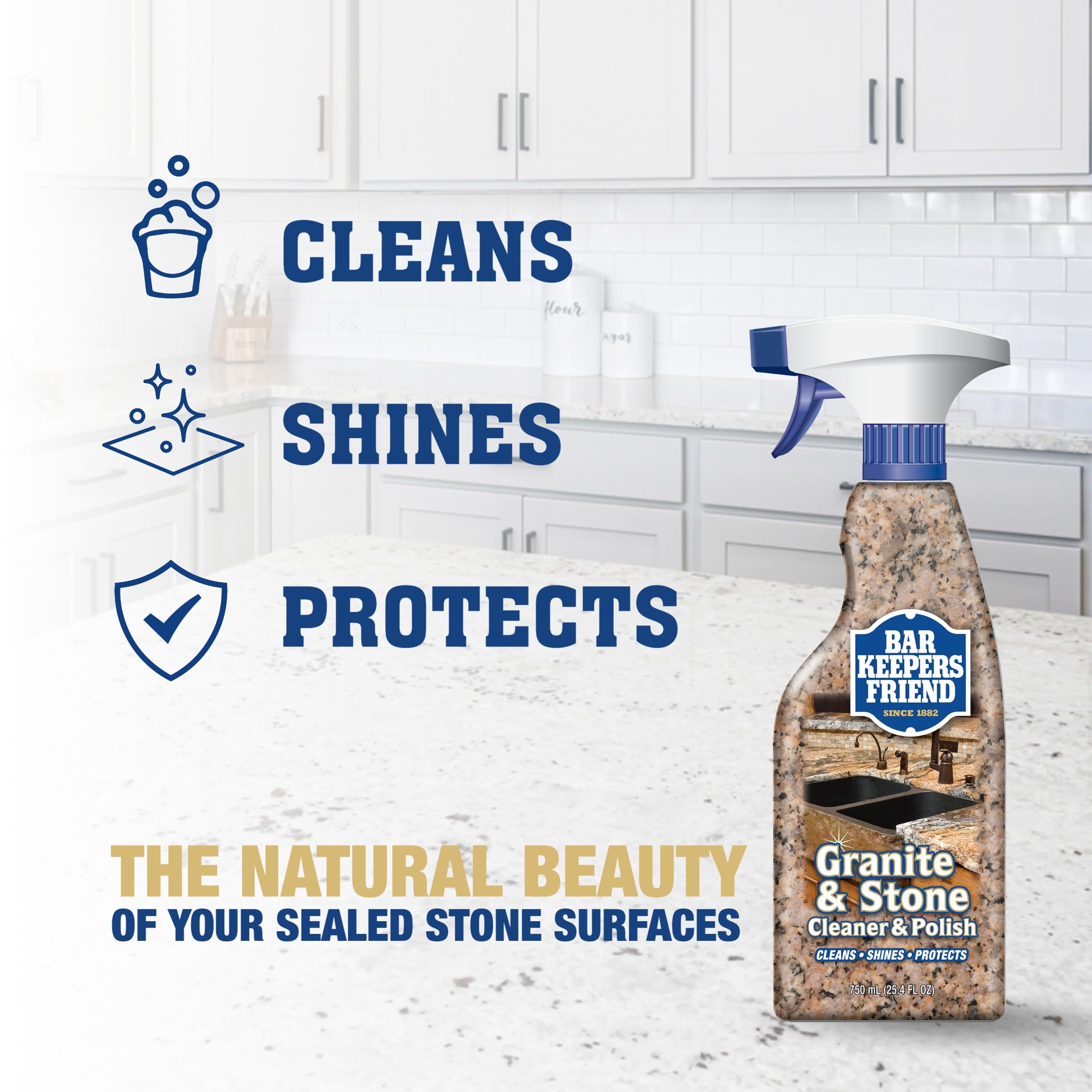 Two pack Bar Keepers Friend Stone & Granite Cleaner and Polish set